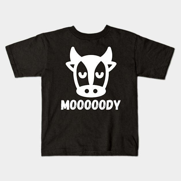 Moody Cow Kids T-Shirt by MyHotSpot